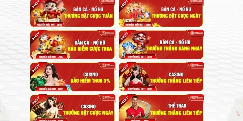 Nhiều khuyến mãi J88 độc quyền dành cho sảnh Casino và Thể thao